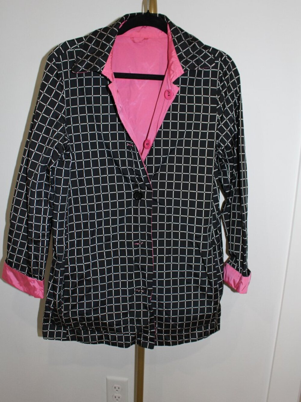 Women's Charter Club Reversable Raincoat, Size Small